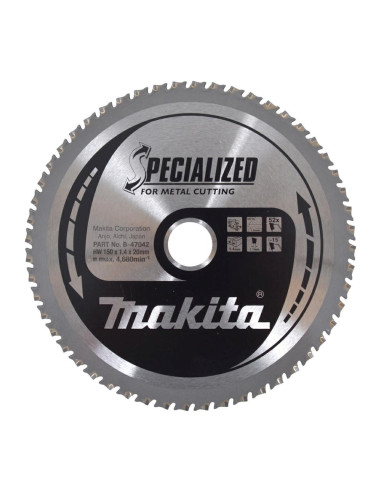 Makita Piła Tarczowa  150X20X52Z Cienkie Płyty Metalowe (Dcs551/Dcs53)
