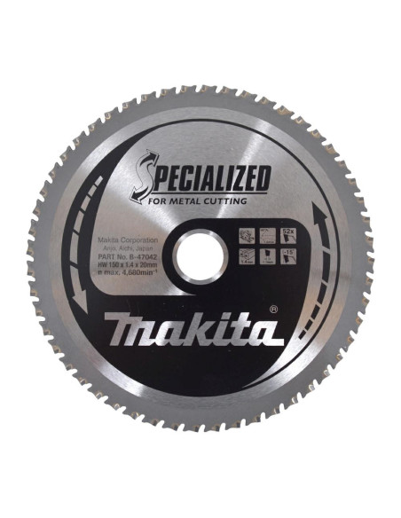 Makita Piła Tarczowa  150X20X52Z Cienkie Płyty Metalowe (Dcs551/Dcs53)