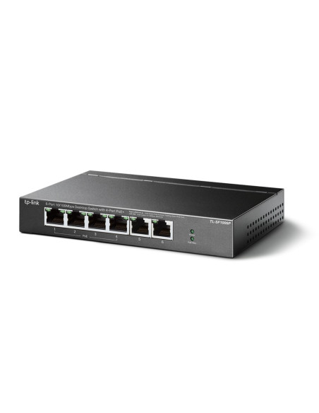 Tp-Link Tl-Sf1006P Łącza Sieciowe Nie Zarządzany Fast Ethernet (10/100) Obsługa Poe Czarny