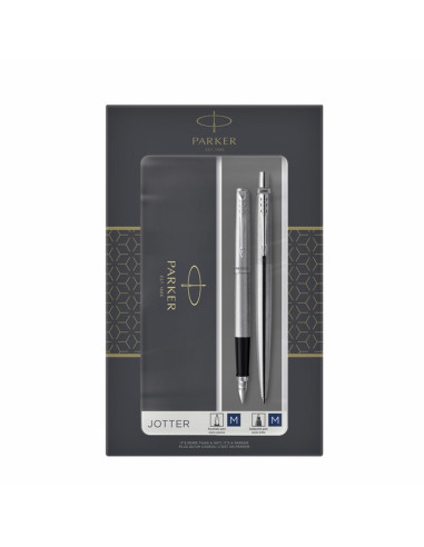 Parker 2093258 Zestaw Piór Czarny, Srebrny 2 Szt.
