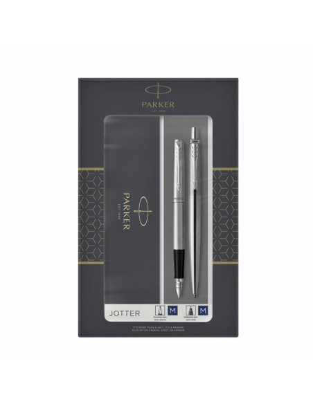 Parker 2093258 Zestaw Piór Czarny, Srebrny 2 Szt.