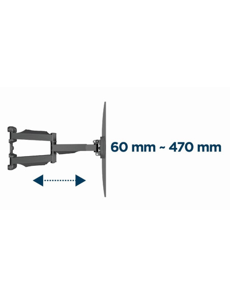 Gembird Wm-58St-01 Regulowany Uchwyt Ścienny Do Telewizora (Obrót I Pochylenie), 32" - 58" (36 Kg)
