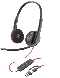 Poly Blackwire 3220 Stereo Usb-C Black Headset +Usb-C/A Adapter (Bulk) 2