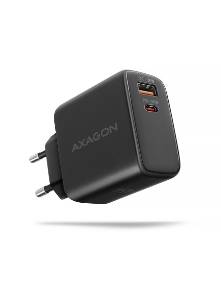 Axagon Acu-Pq45 Qc 3.0, 4.0/Afc/Fcp/Pps/Pd, 45W, Schwarz - Netzladegerät Mit Usb-A Und Usb-C Schnittstelle Telefon Komórkowy, Sm