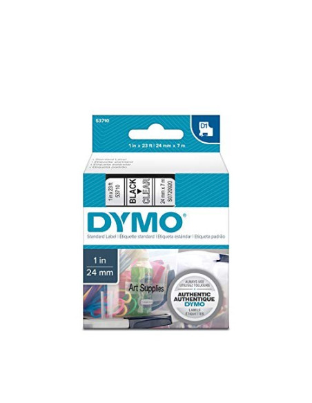 Dymo D1 - Standard Etykiety - Czarny Na Transparent - 24Mm X 7M
