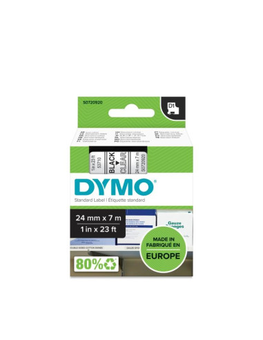 Dymo D1 - Standard Etykiety - Czarny Na Transparent - 24Mm X 7M