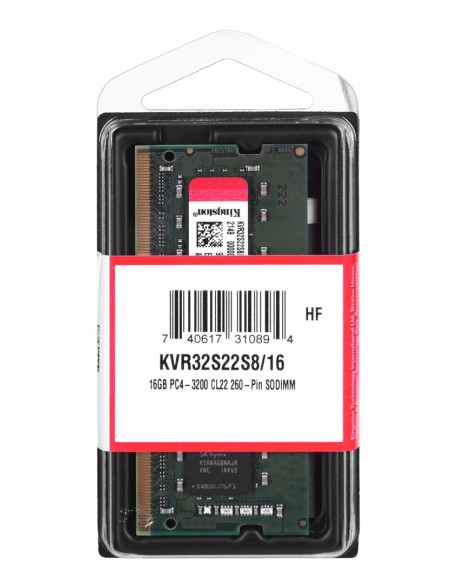 Kingston Ddr4 Sodimm 16Gb 3200Mhz Cl22 1Rx8