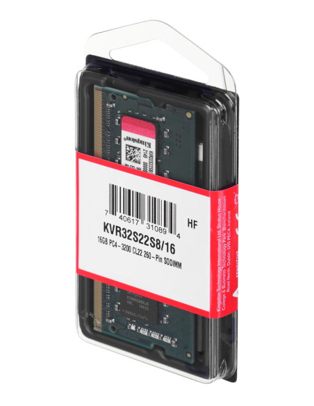 Kingston Ddr4 Sodimm 16Gb 3200Mhz Cl22 1Rx8