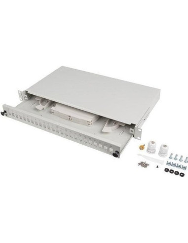 Przełącznica Światłowodowa Lanberg 24Xsc Simplex / 24Xlc Duplex Rack 19" 1U Szara + Akcesoria