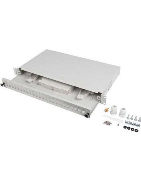Przełącznica Światłowodowa Lanberg 24Xsc Simplex / 24Xlc Duplex Rack 19" 1U Szara + Akcesoria