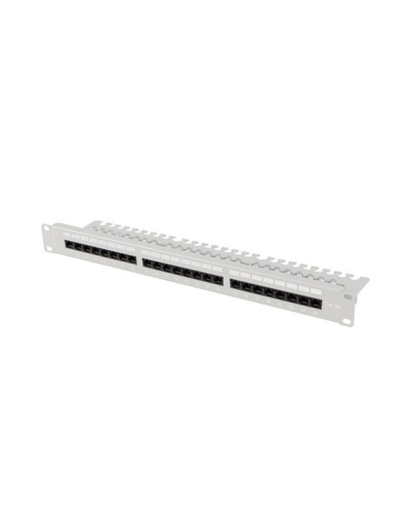 Patch Panel 24 Port 1U 19" Kat.6A Utp Z Organizerem Kablowym Szary Lanberg