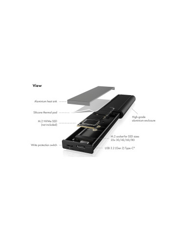 Icy Box Ib-1807Mt-C31 Obudowa Ssd Czarny M.2