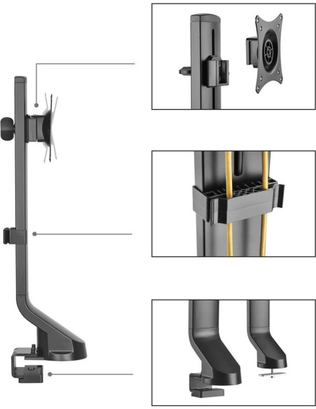 Uchwyt Biurkowy Do Monitora Maclean Mc-853 (Biurkowy  17" - 32"  Max. 8Kg)