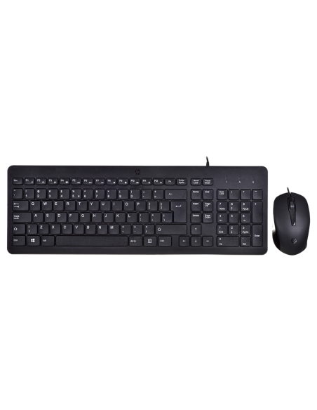 Zestaw Klawiatura + Mysz Hp 150 Wired Mouse And Keyboard Przewodowe Czarne 240J7Aa