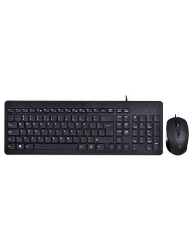 Zestaw Klawiatura + Mysz Hp 150 Wired Mouse And Keyboard Przewodowe Czarne 240J7Aa