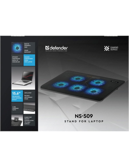 Defender Podstawka Chłodząca Pod Laptopa Ns-509 15.6" 5W 2Xusb 29509