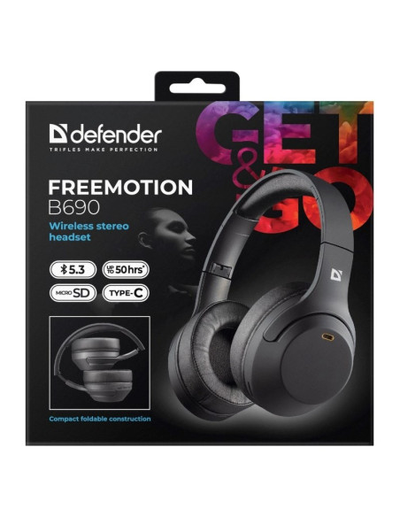 Defender Słuchawki Bluetooth Freemotion B690 Czarne