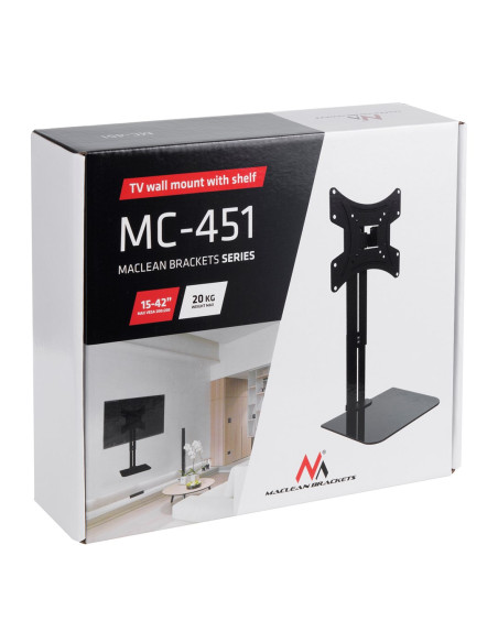 Maclean Uchwyt Na Ścianę Do Tv Z Półką Mc-451