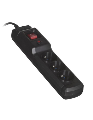 Listwa Przeciwprzepięciowa Activejet (3 X Ute  10 A  1,5M  Kolor Czarny)