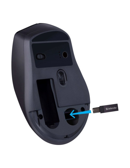 Defender Mysz Effect X Ms-095 Rf Czarna 1600Dpi 6P