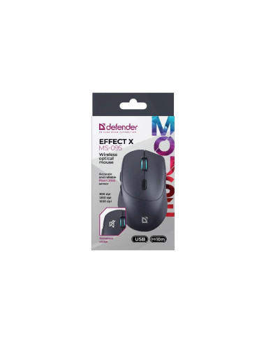 Defender Mysz Effect X Ms-095 Rf Czarna 1600Dpi 6P