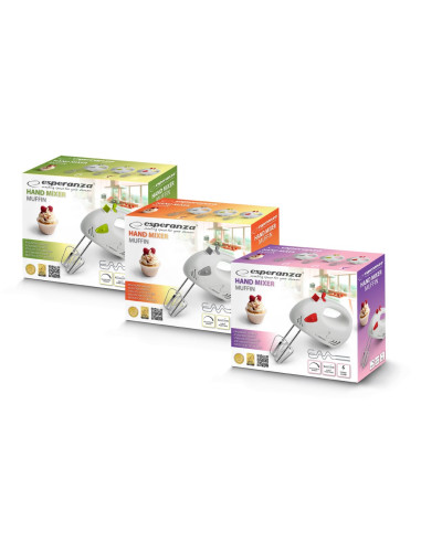 Esperanza Mikser Ręczny Muffin Szary 150W Ekm007We