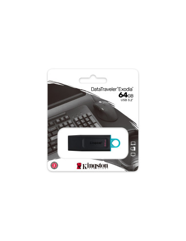 Kingston Flash 64Gb Usb 3.2 Gen 1 Datatraveler Exodia (B+T)