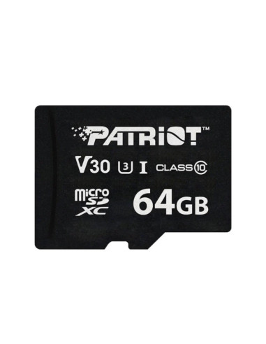 Patriot Vx Series 64Gb Microsdxc V30 Class 10 Uhs-I U3 4K Uhd Memory Card Psf64Gvx31Mcx