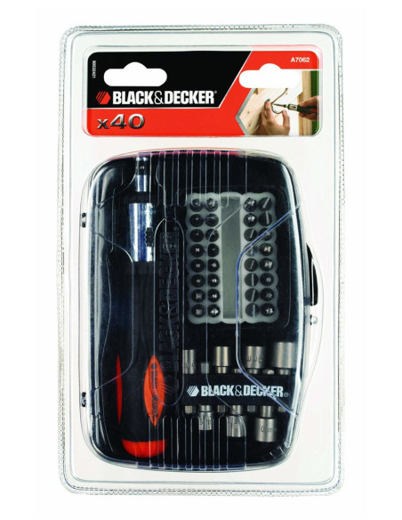 Black & Decker A7062 Wkrętak Ręczny Śrubokręt Z Wymiennymi Końcówkami Śrubokręt Z Grzechotką