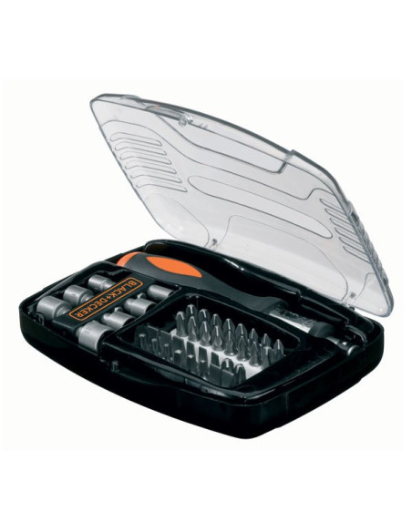 Black & Decker A7062 Wkrętak Ręczny Śrubokręt Z Wymiennymi Końcówkami Śrubokręt Z Grzechotką