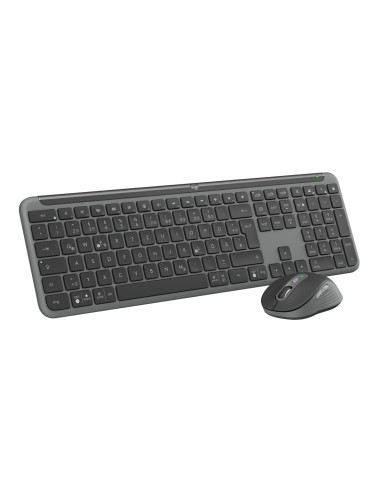 Logitech Mk950 Signature For Business Klawiatura Dołączona Myszka Biuro Rf Wireless + Bluetooth Qwertz Niemiecki Grafitowy