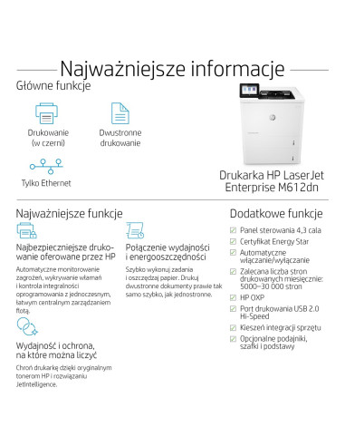 Hp Laserjet Enterprise M612Dn, Drukowanie, Drukowanie Dwustronne