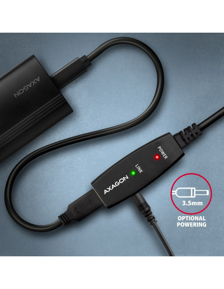 Axagon Adr-220 Usb 2.0 A-M -  A-F Active Extension/Repeater Cable 20M - Kabel - Digital/Daten Kabel Usb Usb A Czarny