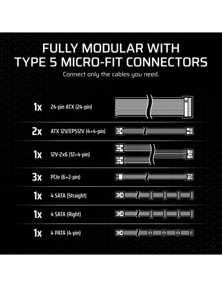 Corsair Cp-9020256-Eu Moduł Zasilaczy 850 W 24-Pin Atx Atx Czarny