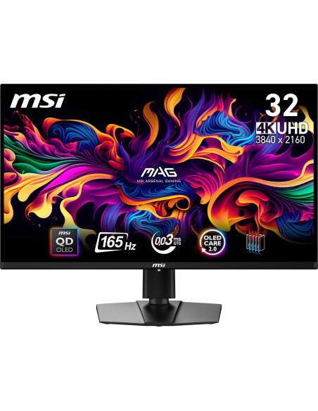 Msi Mag 321Up Qd-Oled Monitor Komputerowy 80 Cm (31.5") 3840 X 2160 Px 4K Ultra Hd Czarny