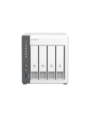 Qnap Ts-433-4G, Tower, 4 X 2.5"/3.5" Sata , Arm 2.0Ghz Quad Core, 4Gb, 1 X 2.5Gbe + 1 X Gbe, External Adapter (Psu)