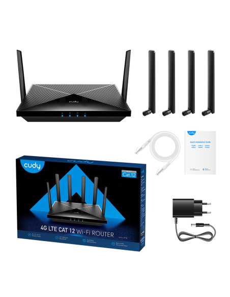 Cudy Lt12 Router Bezprzewodowy Gigabit Ethernet Dual-Band (2.4 Ghz/5 Ghz) 4G Czarny