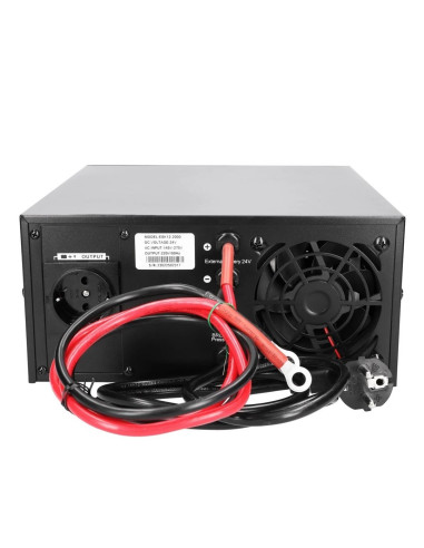 Extralink Piorun 2000Va/1600W Inwerter Czysta Sinusoida, Napięcie Akumulatora 24Vdc