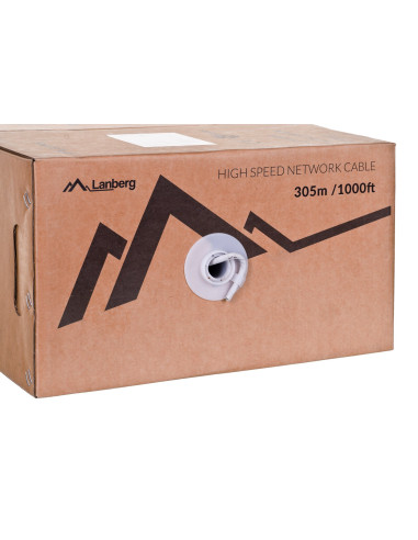 Kabel Sieciowy Lanberg Lcu6-12Cu-0305-S (Utp  305M  Kat. 6  Kolor Szary)