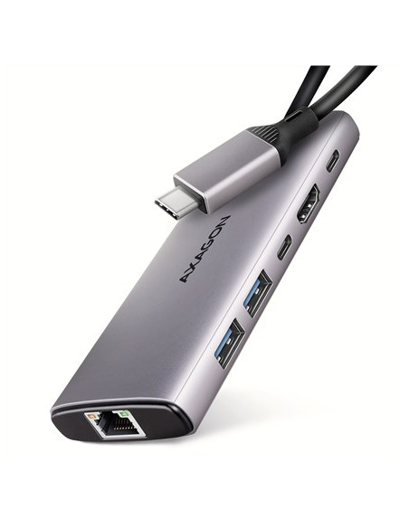 Axagon Hmc-6G2L 2X Usb-A 10Gbps, 1X Usb-C 10Gbps, 4K/60Hz Hdmi, Rj-45, Hub Usb 3.2 Gen 2, Pd 100W, Usb-C 15Cm
