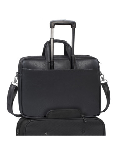 Rivacase Torba Na Laptop 16" Orly, Czarna, Materiał Wodoodporny, Kieszenie Na Tablet 10,1", Smartfon, Dokumenty I Akcesoria