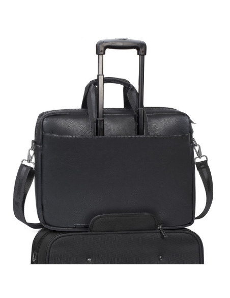 Rivacase Torba Na Laptop 16" Orly, Czarna, Materiał Wodoodporny, Kieszenie Na Tablet 10,1", Smartfon, Dokumenty I Akcesoria