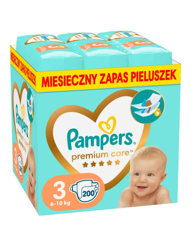 Pampers Pieluchy Premium Monthly Box S3 200