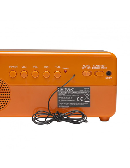 Radiobudzik Retro Denver Cr-425 Pomarańczowy