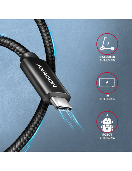 Axagon Bucm4X-Cm10Ab Kabel Usb Usb 3.2 Gen 2X2 1 M Usb C Czarny