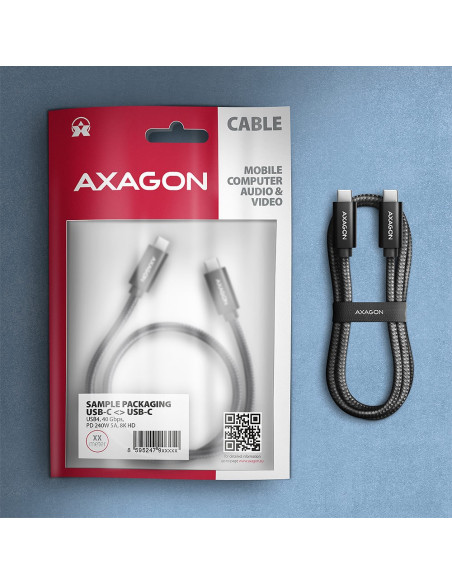 Axagon Bucm4X-Cm10Ab Kabel Usb Usb 3.2 Gen 2X2 1 M Usb C Czarny
