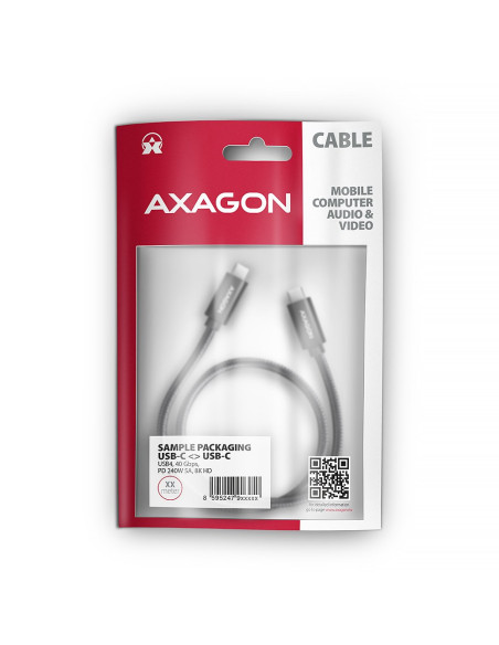 Axagon Bucm4X-Cm10Ab Kabel Usb Usb 3.2 Gen 2X2 1 M Usb C Czarny