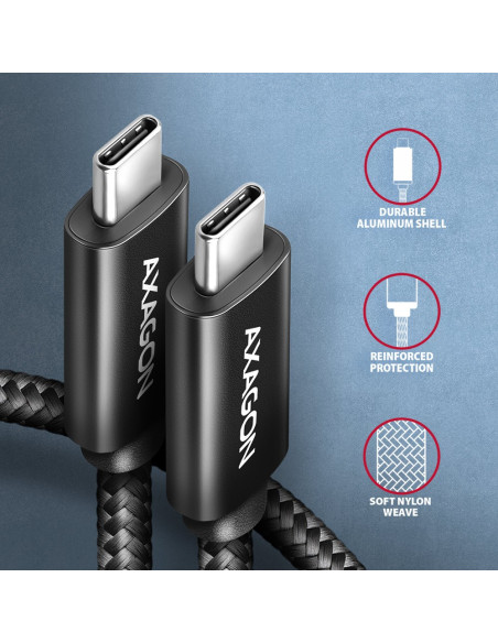 Axagon Bucm4X-Cm10Ab Kabel Usb Usb 3.2 Gen 2X2 1 M Usb C Czarny