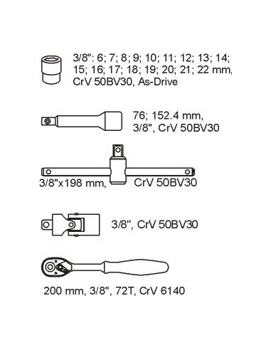 Yato Yt-5542 Gniazdko/Zestaw Gniazdek Zestaw Nasadek