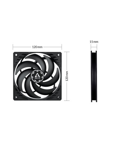 Arctic P12 Slim Pwm Pst Obudowa Komputera Wentylator 12 Cm Czarny 3 Szt.